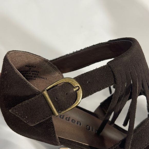 Madden Girl Brown Suede platform Dress Heels Size 8 - Picture 4 of 12